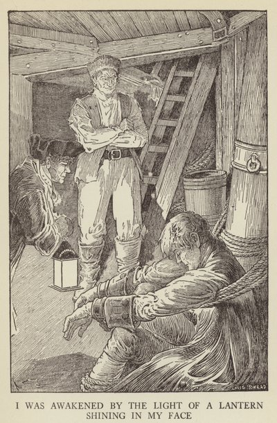 Ilustração para sequestrado por Robert Louis Stevenson de Louis John Rhead