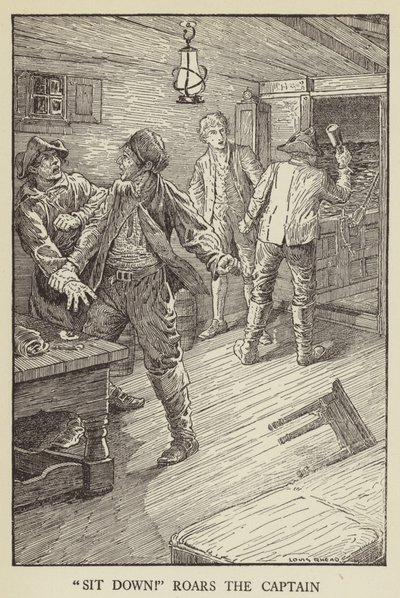 Ilustração para sequestrado por Robert Louis Stevenson de Louis John Rhead