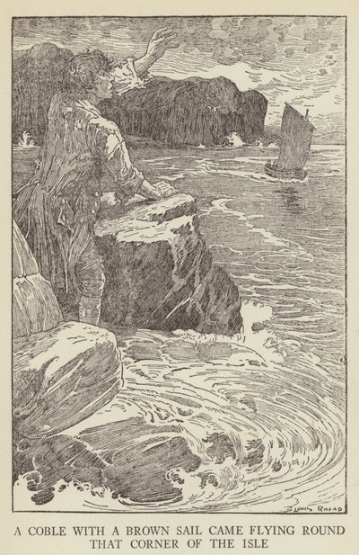 Ilustração para sequestrado por Robert Louis Stevenson de Louis John Rhead
