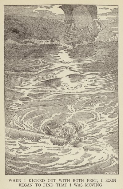 Ilustração para sequestrado por Robert Louis Stevenson de Louis John Rhead