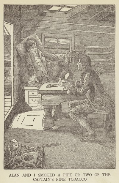 Ilustração para sequestrado por Robert Louis Stevenson de Louis John Rhead