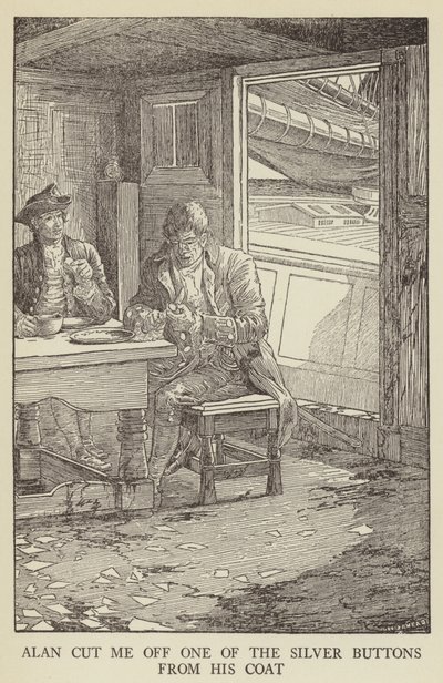 Ilustração para sequestrado por Robert Louis Stevenson de Louis John Rhead