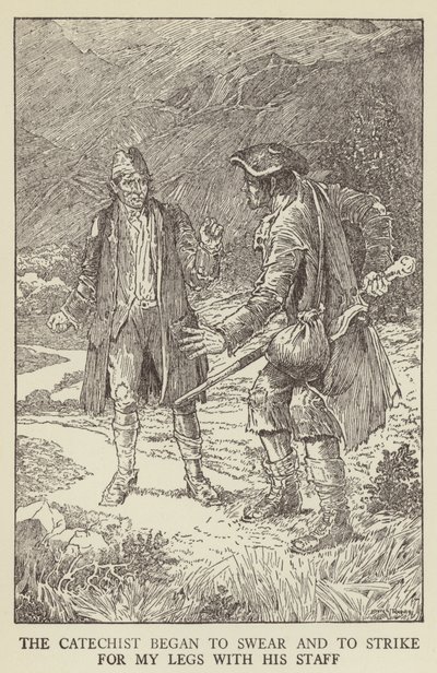 Ilustração para sequestrado por Robert Louis Stevenson de Louis John Rhead