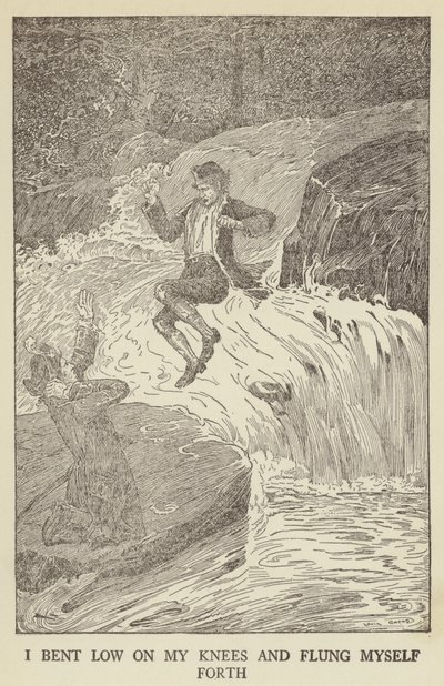 Ilustração para sequestrado por Robert Louis Stevenson de Louis John Rhead