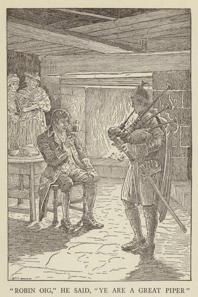 Ilustração para sequestrado por Robert Louis Stevenson de Louis John Rhead