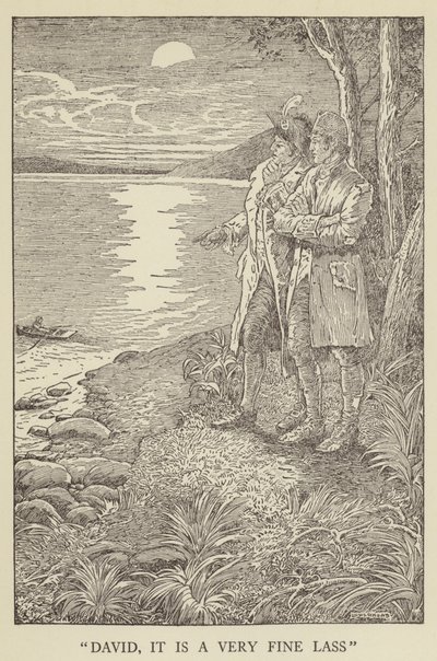 Ilustração para sequestrado por Robert Louis Stevenson de Louis John Rhead