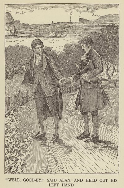 Ilustração para sequestrado por Robert Louis Stevenson de Louis John Rhead