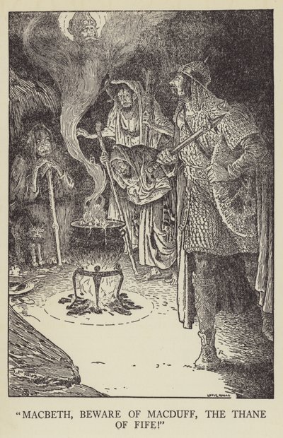 Macbeth, cuidado com Macduff, o Thane de Fife! de Louis John Rhead