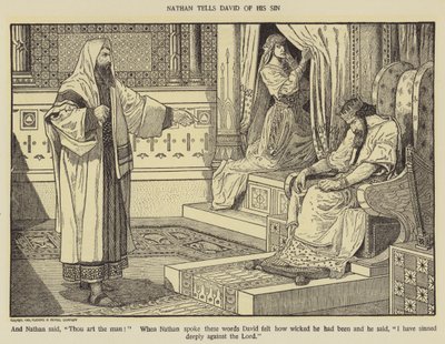 Natã diz a Davi sobre seu pecado de Louis John Rhead