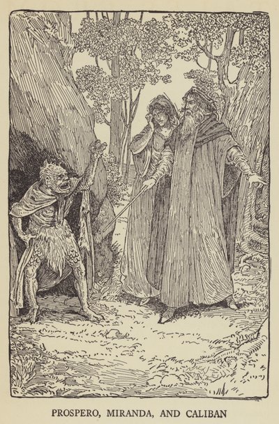 Prospero, Miranda e Caliban de Louis John Rhead