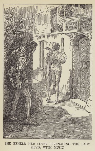 Ela viu seu amante fazendo serenata para a Lady Silvia com música de Louis John Rhead