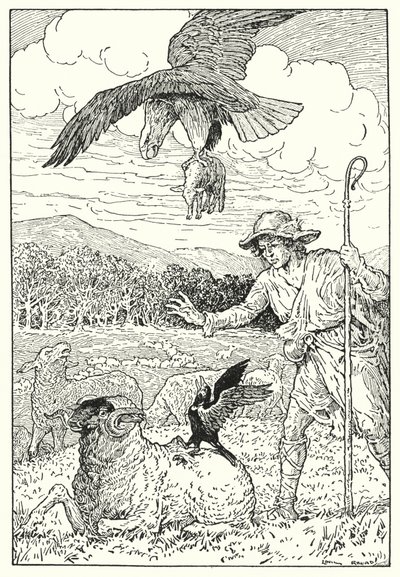A águia e a gralha (litografia) de Louis John Rhead
