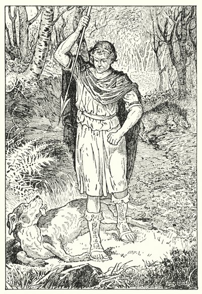 O velho cão de caça (litografia) de Louis John Rhead