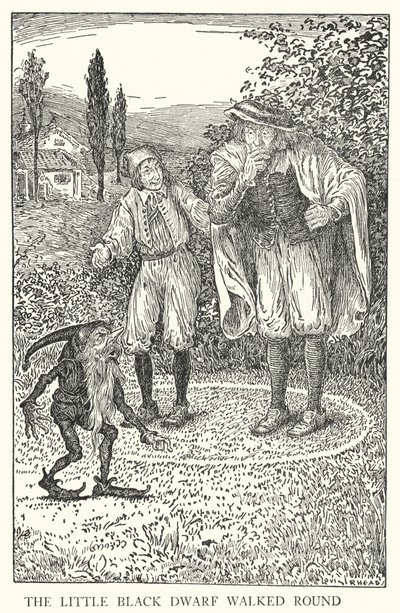 O anãozinho negro andou de um lado para o outro (litho) de Louis John Rhead