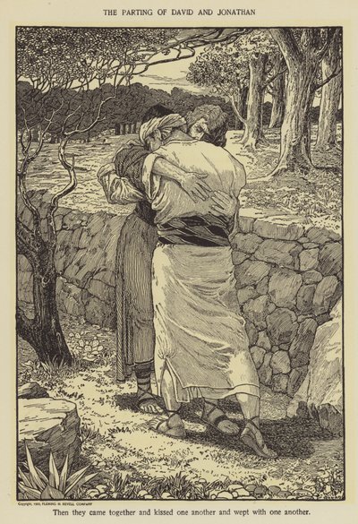 A despedida de Davi e Jônatas de Louis John Rhead