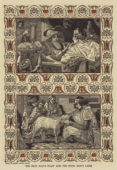 A festa do homem rico e o pobre cordeiro do homem de Louis John Rhead