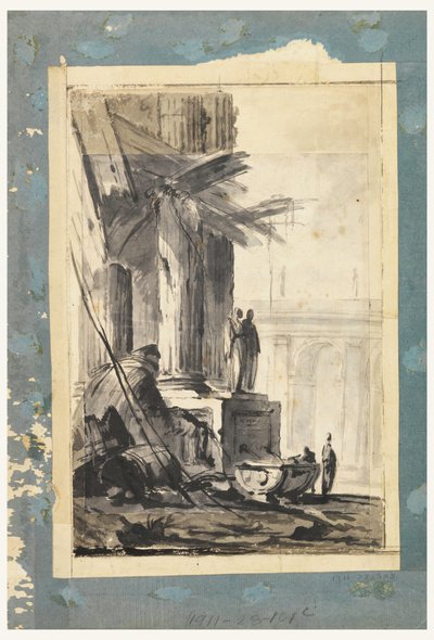 Desenho, Fantasia de Ruína, ca. 1762 de Louis-Joseph Le Lorrain