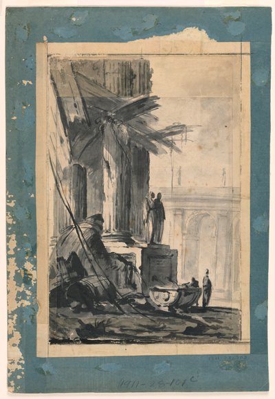 Desenho, Fantasia de Ruína, ca. 1762 de Louis-Joseph Le Lorrain