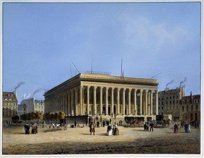 Bolsa de Valores e Tribunal de Comércio - em "Paris em 1837" por Arnout de Louis Jules Arnout