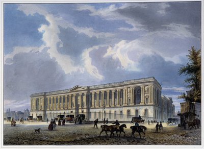 Vista do Louvre Colonnade - em "Paris en 1837" por Arnout de Louis Jules Arnout