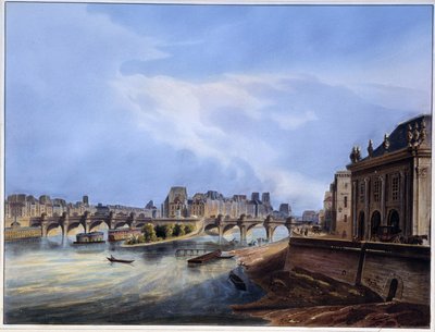 Vista da ponte Neuf - em "Paris en 1837" por Arnout de Louis Jules Arnout