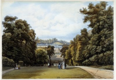 Chateau de Saint Cloud, ao lado do Parc. Em "Paris e seus arredores". de Louis Julien Jacottet
