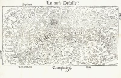 O Mapa da Itália, c.1830 de Louis Julien Jacottet