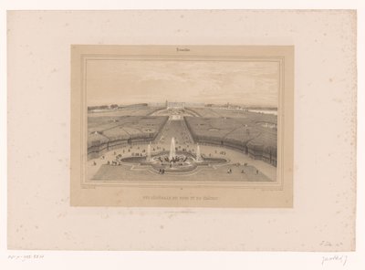 Vista dos jardins de Versailles
Vue générale du Parc et du Château (título sobre o objecto)
Vistas em Paris e arredores (título da série)
Versailles (título da série sobre o objecto) de Louis Julien Jacottet