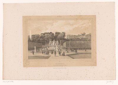 Vista do castelo de Saint-Cloud no parque de Saint-Cloud
Vue générale de la Cascade, du grand Jet et du Château (título sobre o objecto)
Vistas em Paris e arredores (título da série)
St. Cloud (título da série sobre o objecto) de Louis Julien Jacottet