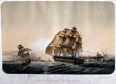 Fregate 2ª fila em Gibraltar. de Louis Le Breton