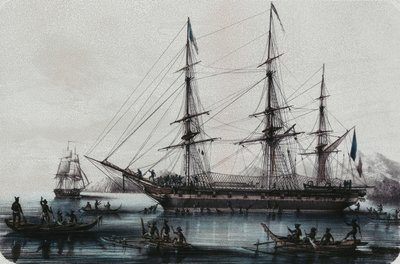 O Astrolábio e o Zelee chegaram a Noukahiva, de Louis Le Breton