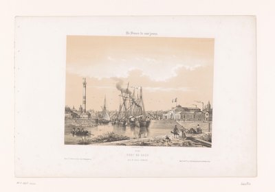 Vista de Caen do Cours Caffarelli
Port de Caen, pris du Cours Caffarelli (título sobre o objecto)
França Contemporânea (título da série)
La France de nos jours (título da série sobre o objecto) de Louis Le Breton