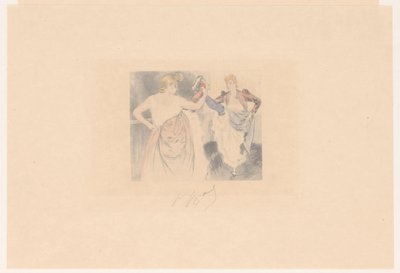 Duas dançarinas de cancan com as pernas levantadas
Le croisement de Louis Legrand (signed by artist)