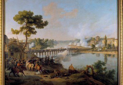 O General Bonaparte dá as suas ordens para a batalha da ponte de Lodi (10 de Maio de 1796) durante a primeira campanha da Itália (1796-1797) Pintura de Louis Francois Lejeune (1775-1848) Sol do século XIX. 1,85 x 2,40 m de Louis Lejeune