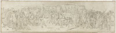 Cucos no Quai des Tuileries, cerca de 1805 (pincel, tinta da China sobre tela) de Louis Leopold Boilly