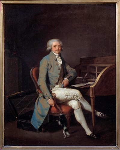 Revolução Francesa: "Portrait en pied de Maximilien Robespierre (1758-1794) a son bureau" Pintura de Louis Leopold Boilly (1761-1845) 1789, 41 x 32,5 cm - Lille, musee des Beaux Arts - Revolução Francesa: Retrato a todo o comprimento de Maximilien Robespie de Louis Leopold Boilly