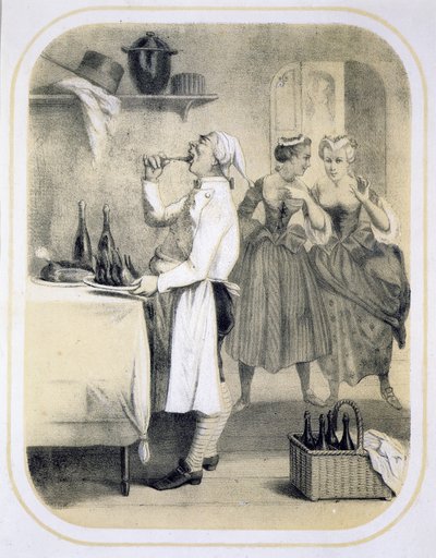 Gula na Cozinha, de uma série de gravuras que retratam os Sete Pecados Mortais, c.1850 de Louis Leopold Boilly