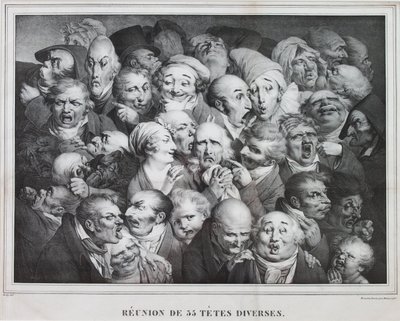 Grupo de Trinta e Cinco Cabeças, 1825 de Louis Leopold Boilly