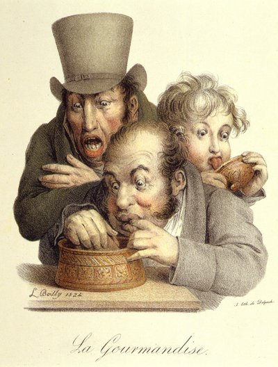Sete Pecados Mortais: Gourmandise by Boilly de Louis Leopold Boilly