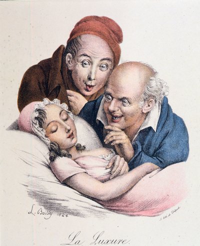 Sete Pecados Mortais: Luxúria por Fúria de Louis Leopold Boilly