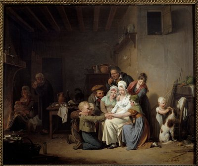 The Game of Beef Foot Painting de Louis Leopold Boilly (1761-1845) de Louis Leopold Boilly