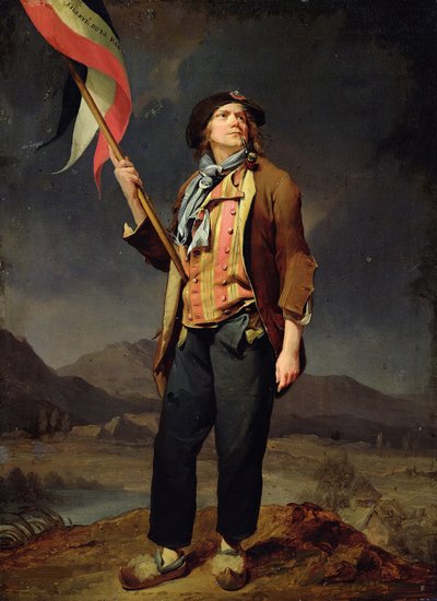 O cantor Chenard, como Sans-Culotte, 1792 de Louis Leopold Boilly