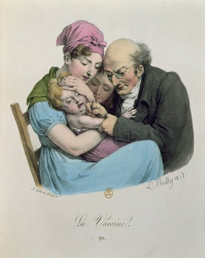 A Vacina, gravada por Francois Seraphin Delpech (1778-1825) 1827 de Louis Leopold Boilly