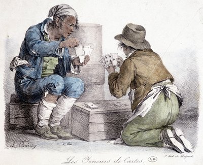 Os jogadores de cartas, gravados por L. Boilly, cerca de 1820. de Louis Leopold Boilly