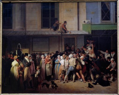 A entrada no teatro dos quadrinhos ambíguos tem uma representação livre Pintura de Louis Leopold Boilly (1761-1845) Sun. 0,66x0,80 m. de Louis Leopold Boilly
