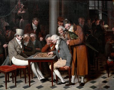 O interior de um café diz "a festa das senhoras no Café Lamblin" no Palais Royal, em Paris. Detalhe. Pintura de Louis Leopold Boilly (1761-1845), cerca de 1820. Sol 0,38x0,55 m Chantilly, musee Conde de Louis Leopold Boilly