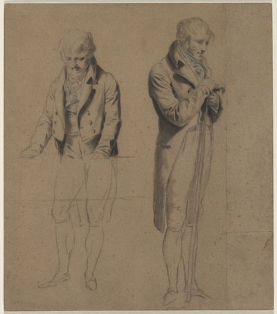 Duas figuras em pé (estudo para um jogo de bilhar) de Louis Leopold Boilly