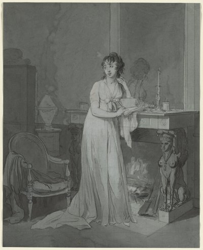 Mulher na frente de uma lareira, c. 1803 de Louis Leopold Boilly