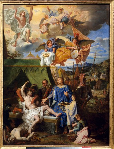 Thaumaturgy: "King Louis IX (1214-1270) (Saint Louis) warring the ecrouelles" Pintura de Louis Licherie De Beury (1629-1687) Sun. 0,79 x 0,58 m Rouen, Musee Des Beaux Arts de Louis Licherie de Beurie