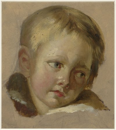 Esboço da cabeça de um bebê com cabelo loiro claro de Louis Léopold Boilly (rejected attribution)
